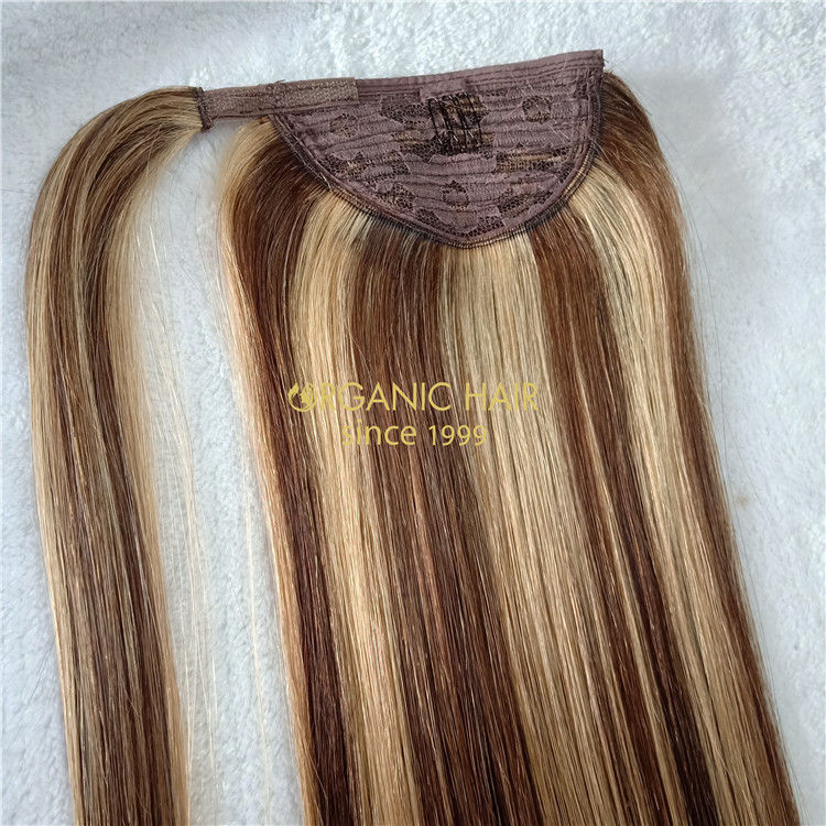 Piano color human hair ponytail extensions on sale X144